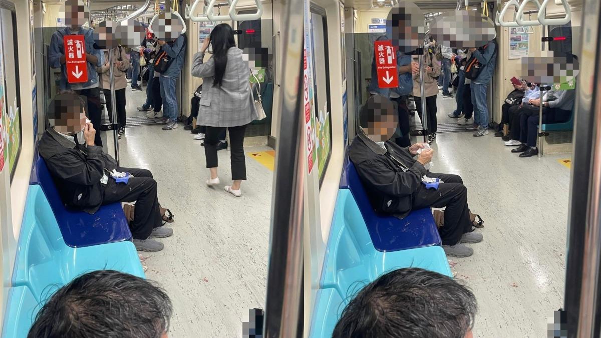 北捷板南線車廂「噴射嘔吐」！中年男疑酒醉　女乘客無辜遭殃
