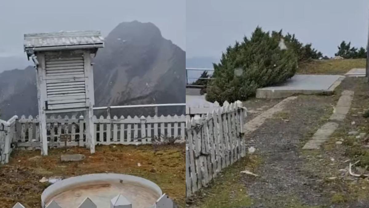 快訊/玉山降初雪了!氣象觀測站錄下「雪花飄落」持續30分鐘