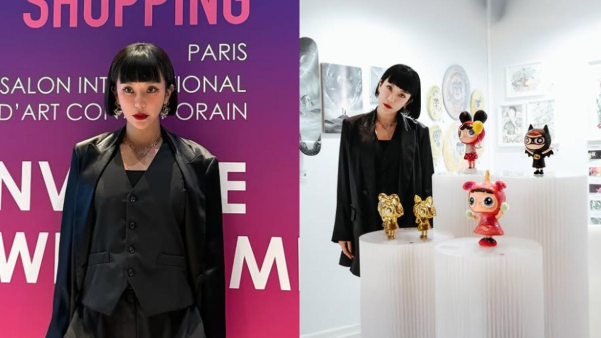 上月登羅浮宮參展!梁云菲還原「搶案驚人狀況」 帶封鎖線回家紀念