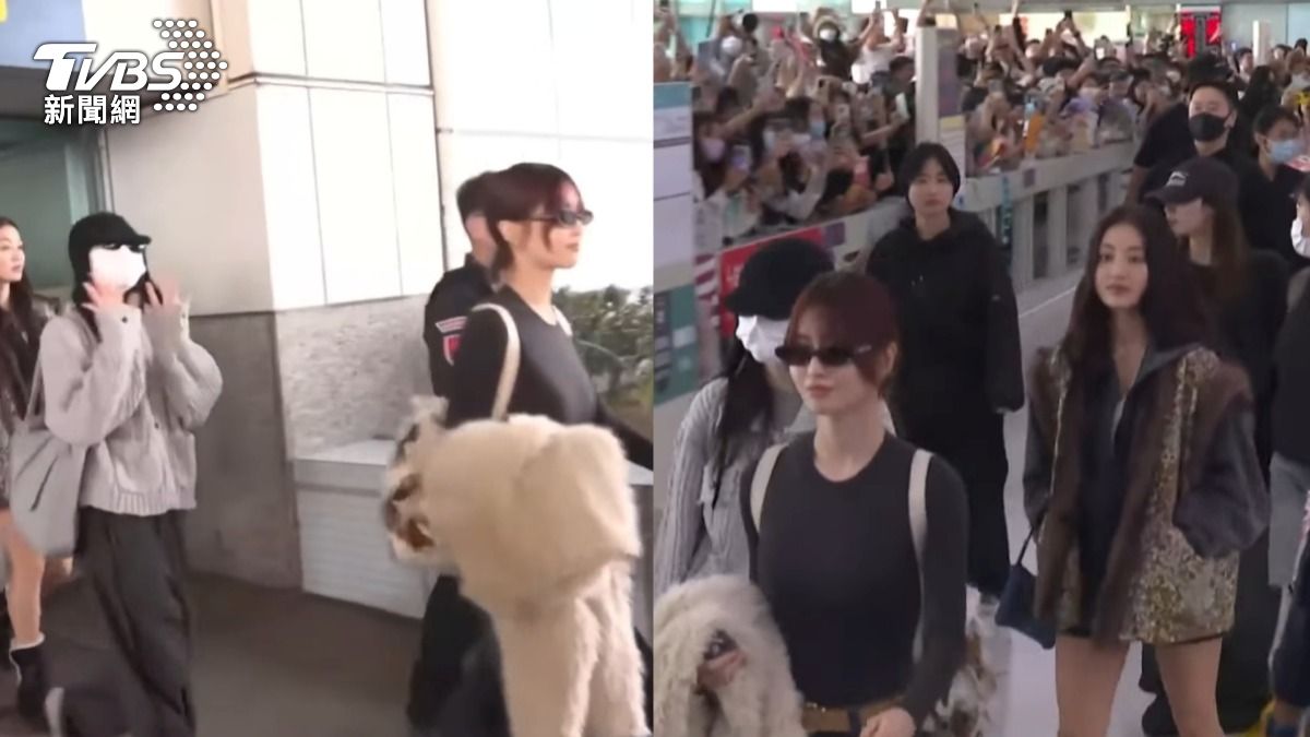 直擊/TWICE抵小港機場全場叫翻!志效熱褲辣翻 粉絲繼續等子瑜