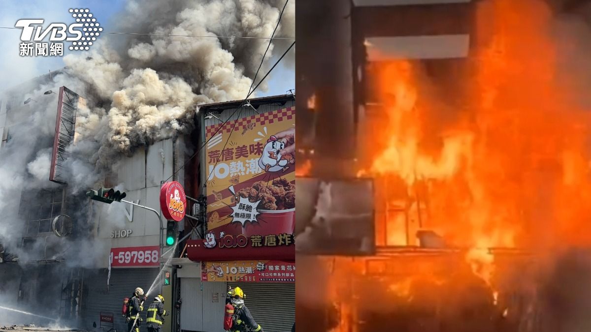 快訊／台中逢甲商圈火災！2店陷火海黑煙竄天　1男受困