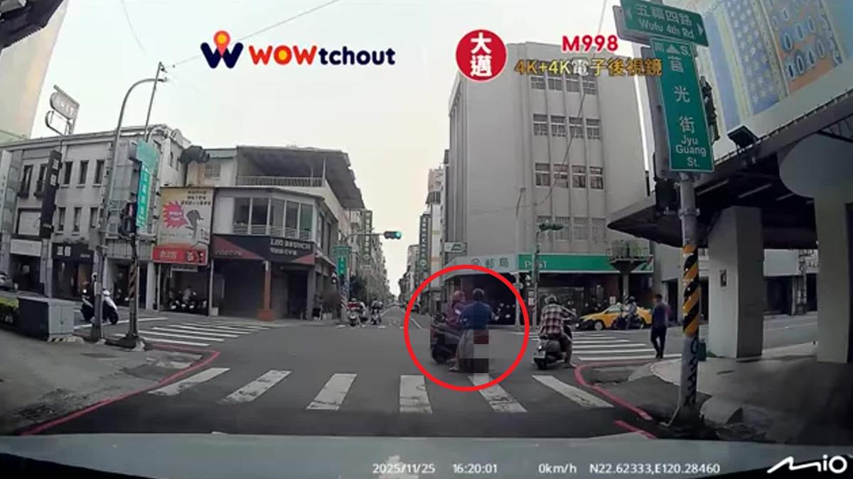 路很大條！騎士待轉停前方　6旬翁怒「幹嘛擋我」逼停推人