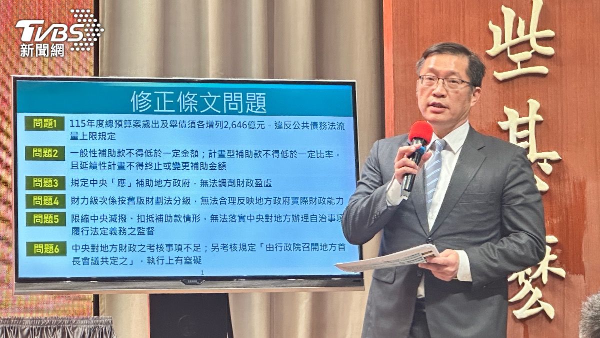 財政部國庫署長陳柏誠指出《財劃法》的6大問題。(圖/潘袁詩羽攝) 圖/財政部國庫署長陳柏誠指出《財劃法》的6大問題。(TVBS 提供)