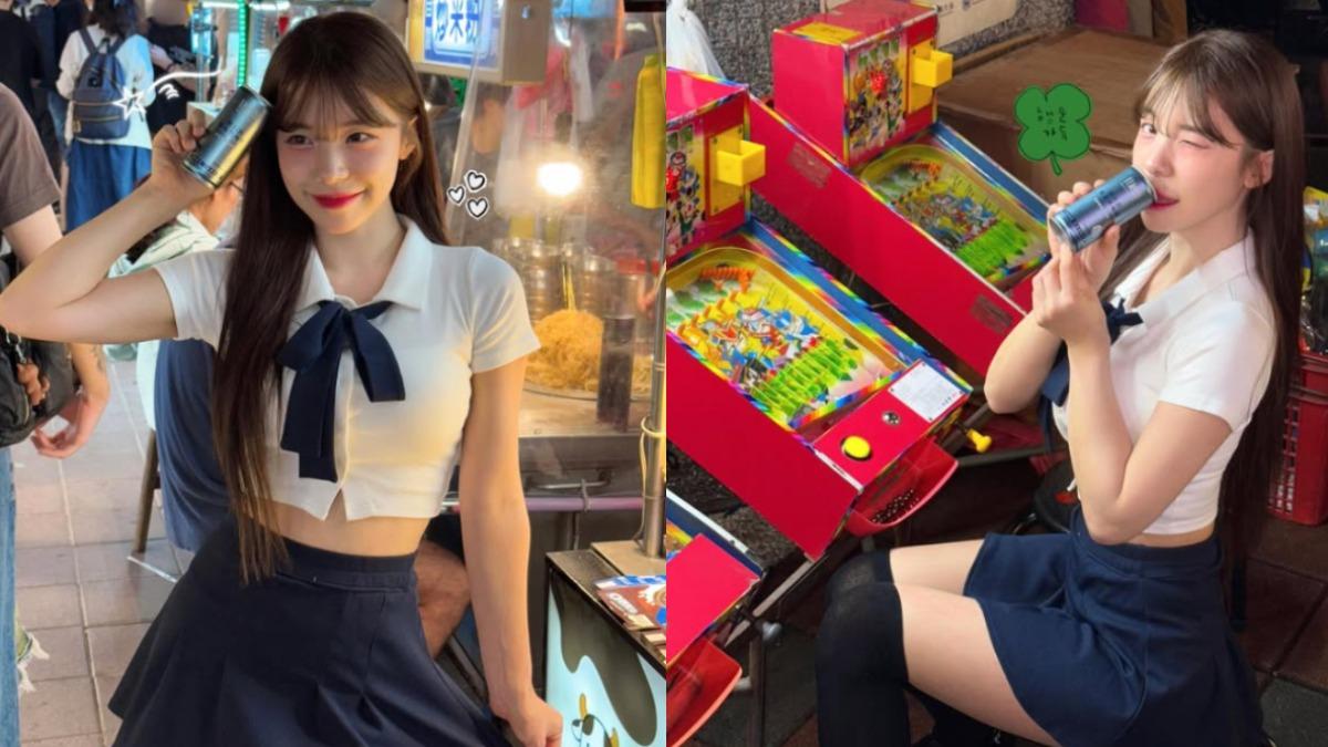 野生李多慧「貼身學生服」逛寧夏夜市！露絕對領域粉絲暴動喊可愛