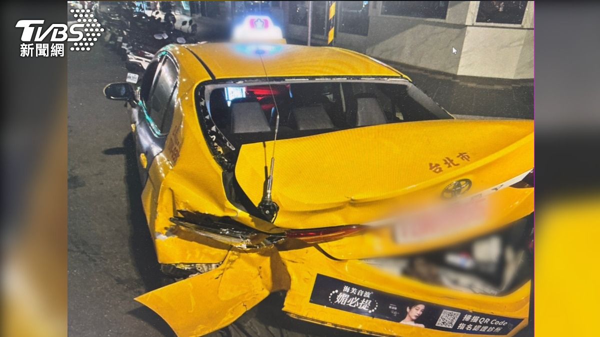 車尾全毀!追撞又滑行「連撞2計程車」 駕駛酒測值0.77