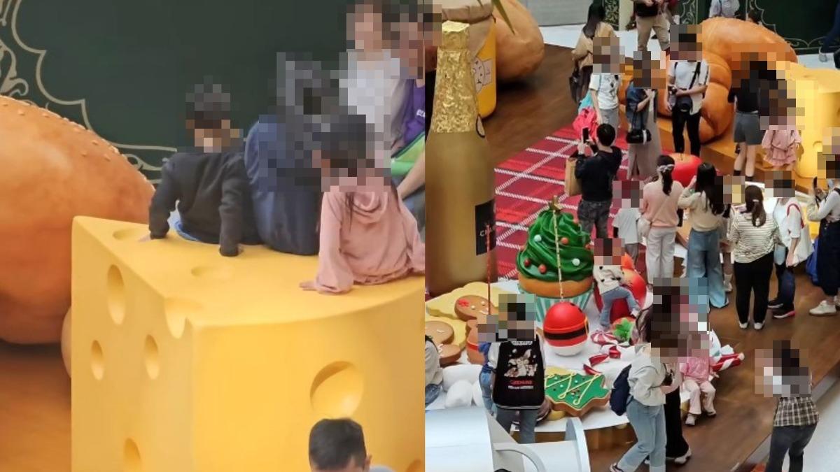 貴婦百貨慘變遊樂場!耶誕裝置遭小孩踩爆 展出才1天道具全毀