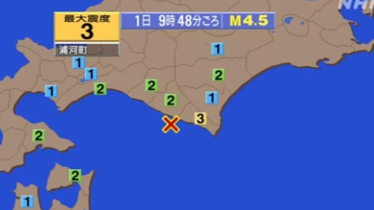 北海道規模4.5地震最大震度3 青森、岩手多地也搖晃