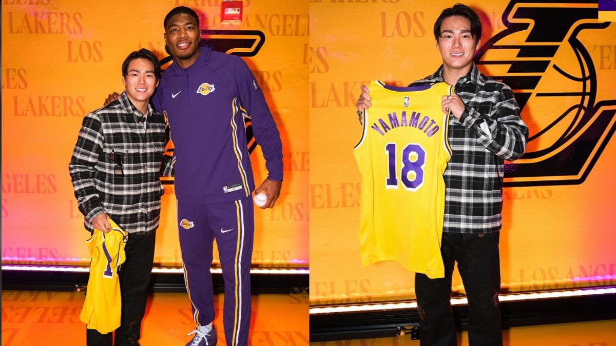 八村壘同框山本由伸!道奇王牌投手現身湖人主場 全場歡呼