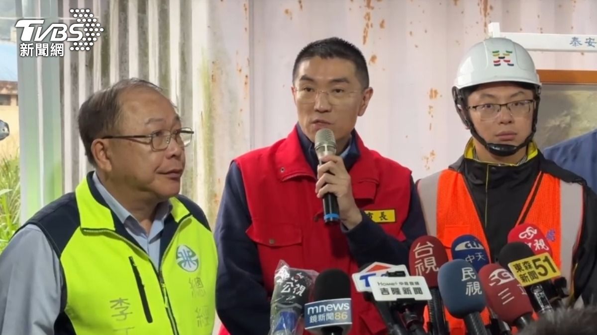 圖／基隆市府於碇內福安宮外成立前進指揮所。（TVBS 提供）