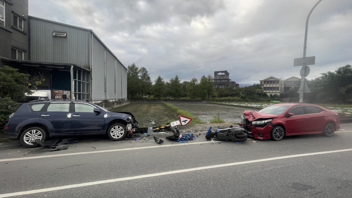 宜蘭清晨逆向車禍!疲勞駕駛疑恍神衝對向 騎士通勤途中遭撞送醫