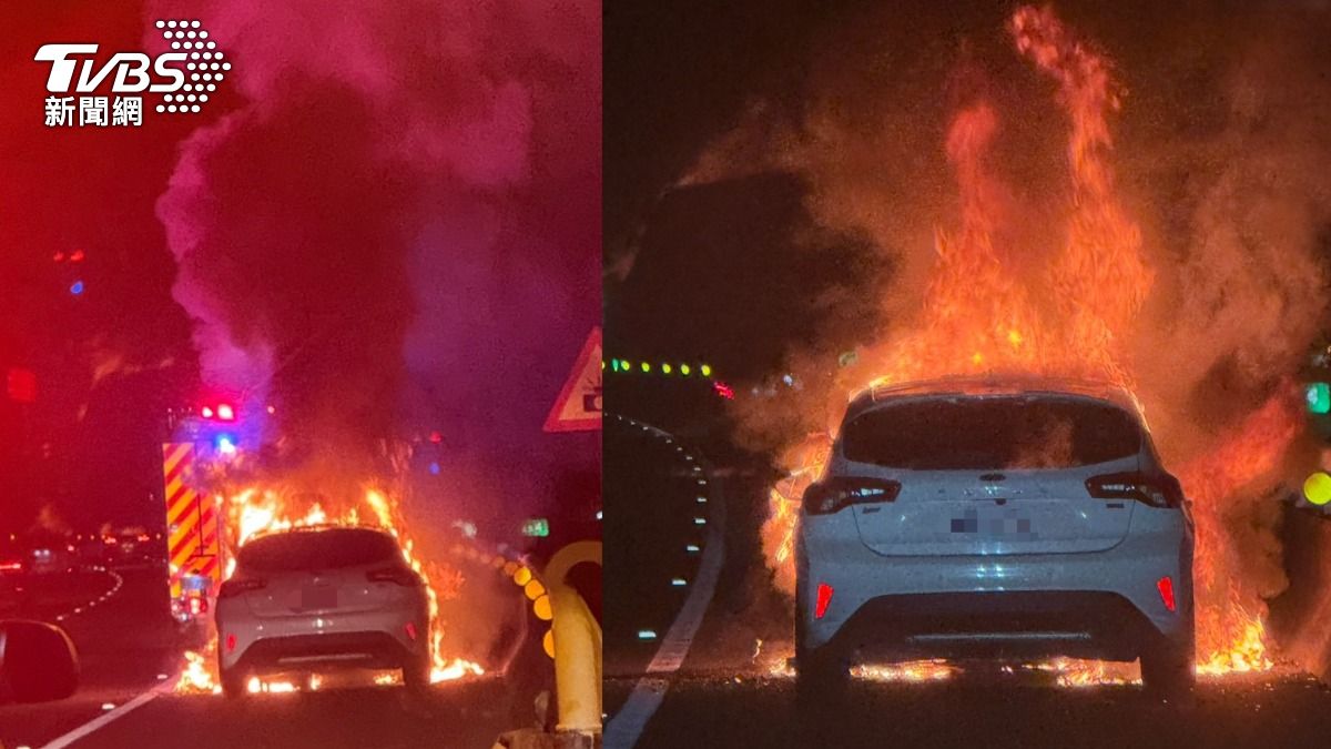 車高速公路開一半「溫度飆高」　駕駛跳車…下秒燒成恐怖火球