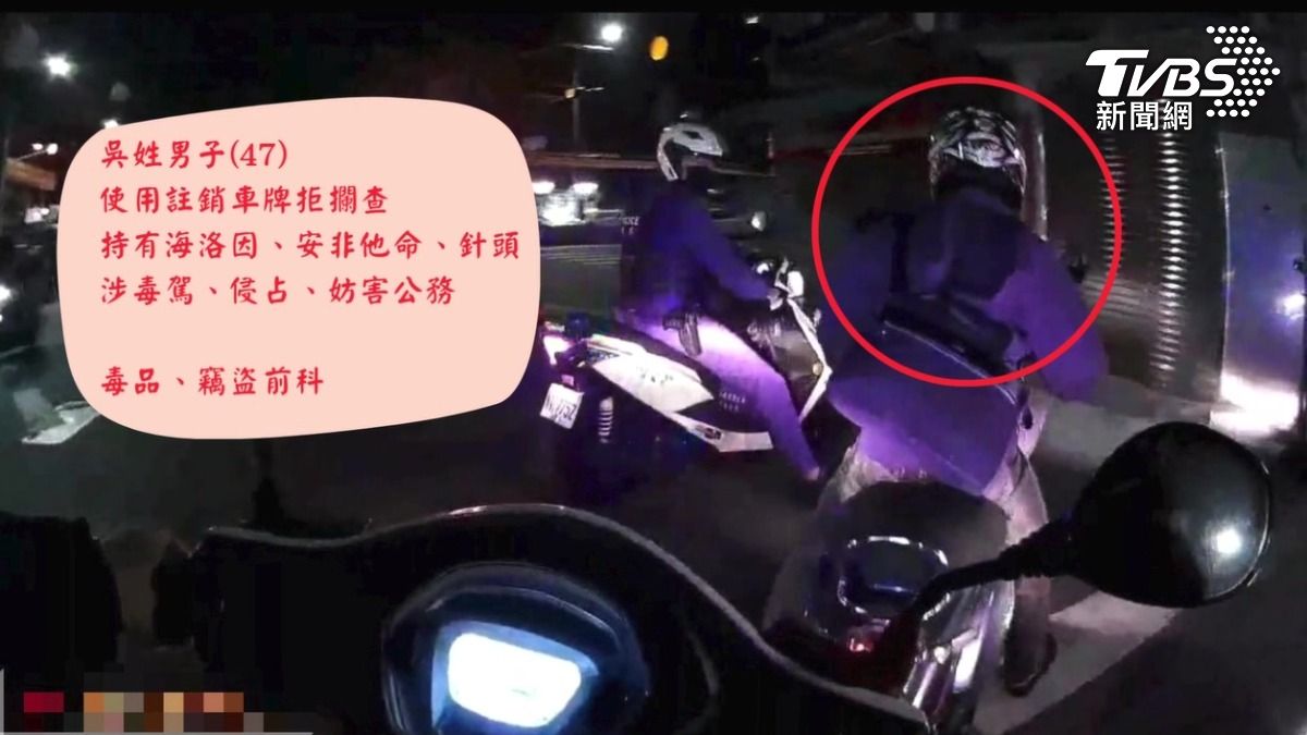 毒駕男掛註銷車牌狂逃!「拒檢撞警」3車連撞倒地