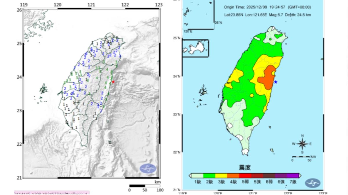 全台搖！花蓮規模5.7有感震　氣象署：3日內恐再現5至5.5餘震