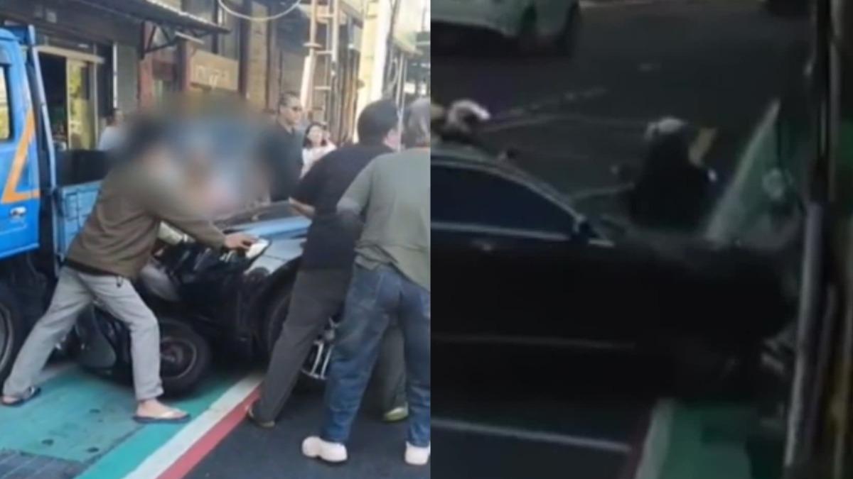 獨/8旬翁往機車停等區撞 老夫妻成「夾心餅」 民眾推車5分鐘合力救