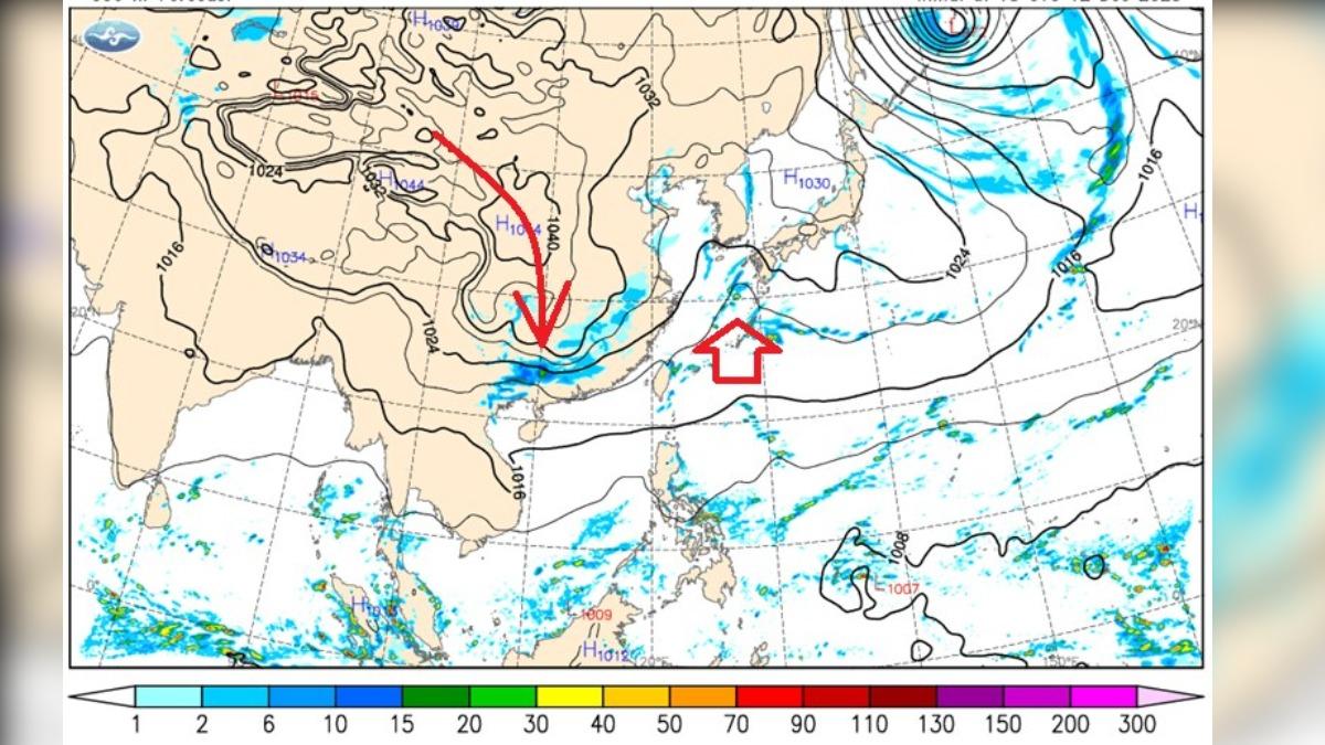 冷氣團何時抵台？鄭明典秀預測圖：很接近了！溫度上很快有感