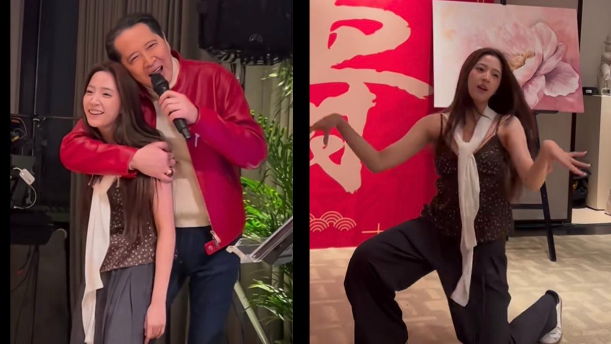 辣舞祝歐陽龍65歲!歐陽娣娣跪地「掉出渾圓」上圍 網看傻:擦邊了