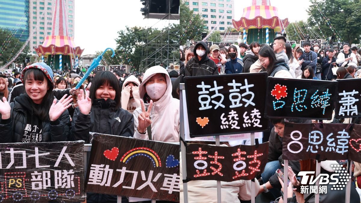 粉絲們已卡好位，等待晚上偶像演出。（圖／趙世平攝）