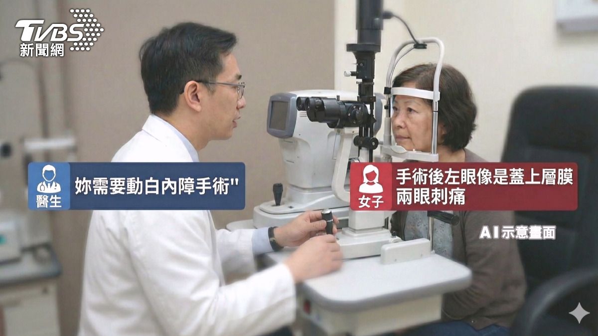 白內障手術變噩夢!她花25萬「左眼蓋膜」 回診8次無解
