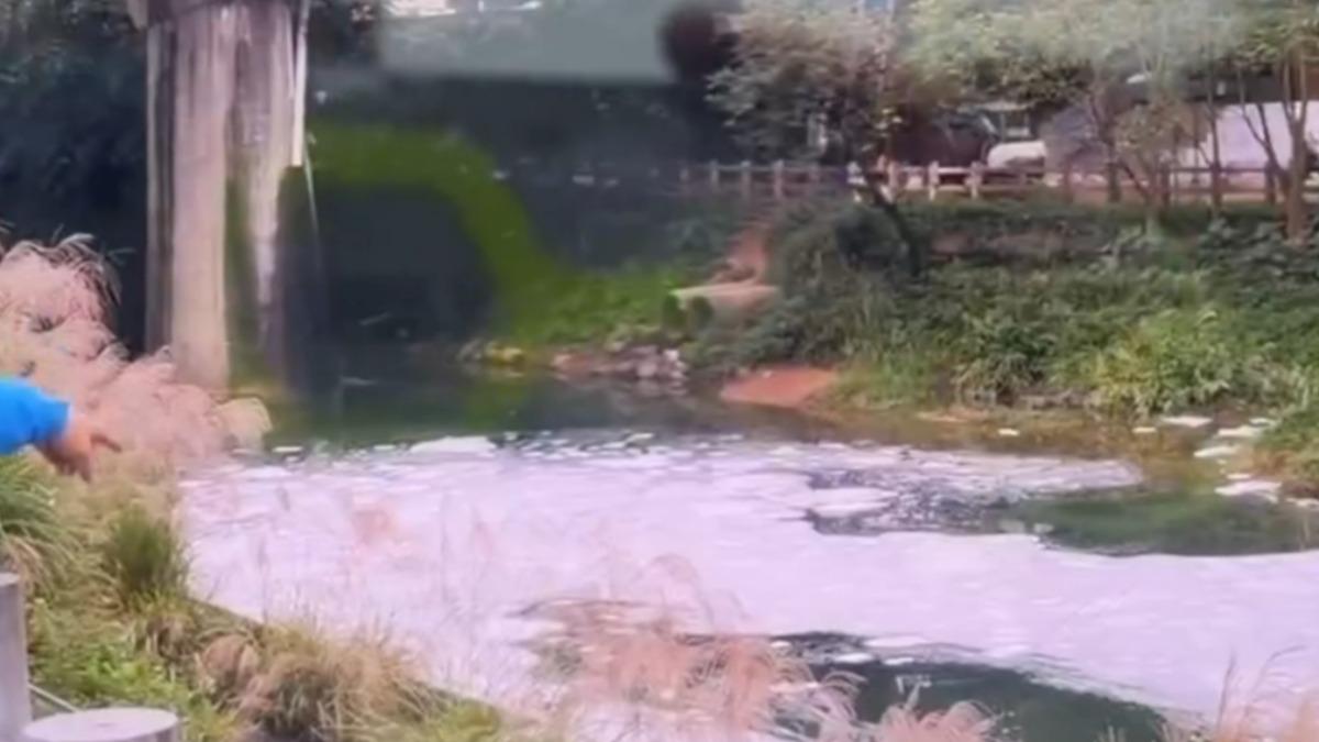 暖暖溪大量白色泡沫急竄!疑遭偷排污水 環保局設攔油索