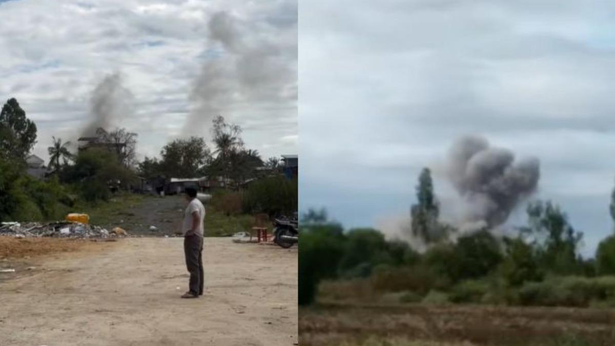 傳柬埔寨軍隊駐紮擬反攻 泰軍F-16戰機轟炸波別市畫面曝