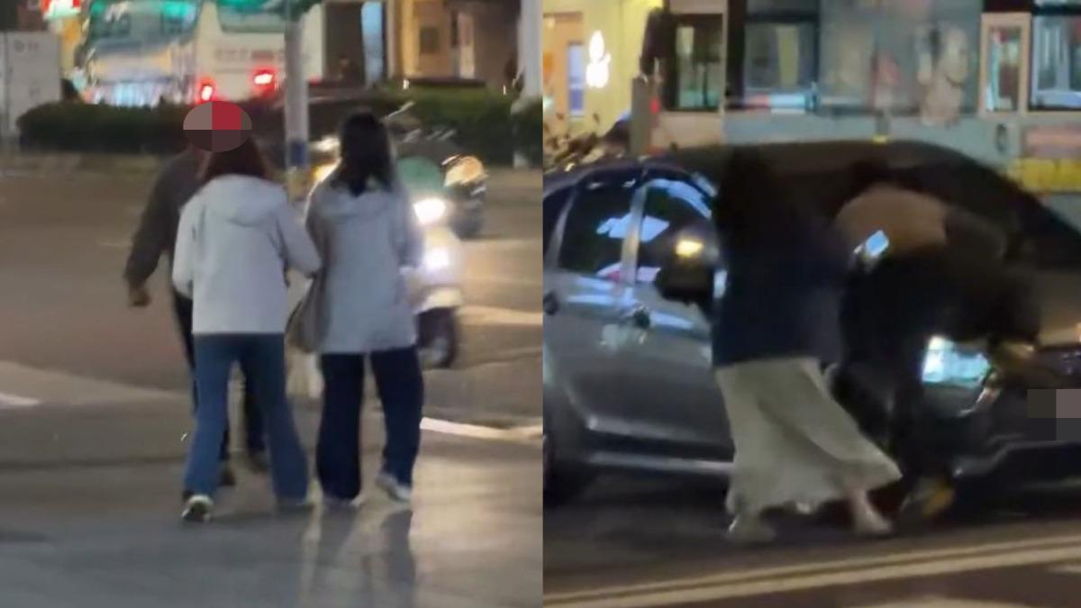 北捷善導寺隨機攻擊!酒醉男路口逼近2女 衝車潮「跳引擎蓋」亂踹