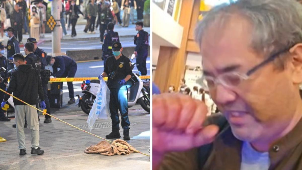 中山商圈出現隨機傷人，日本作家剛好在現場感嘆自己無能為力。（組合圖／胡瑞麒攝、翻攝自@KinositaKouta）
