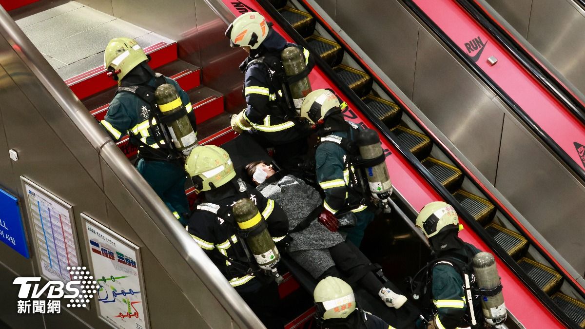 圖／台北市政府在捷運市政府站、市府轉運站及鄰近場域進行重大災害事件演習。（TVBS 提供）