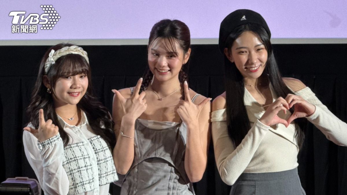 圖／檸檬（右起）、林沁以及奶昔喊話粉絲追星要保持適當距離。（TVBS 提供）