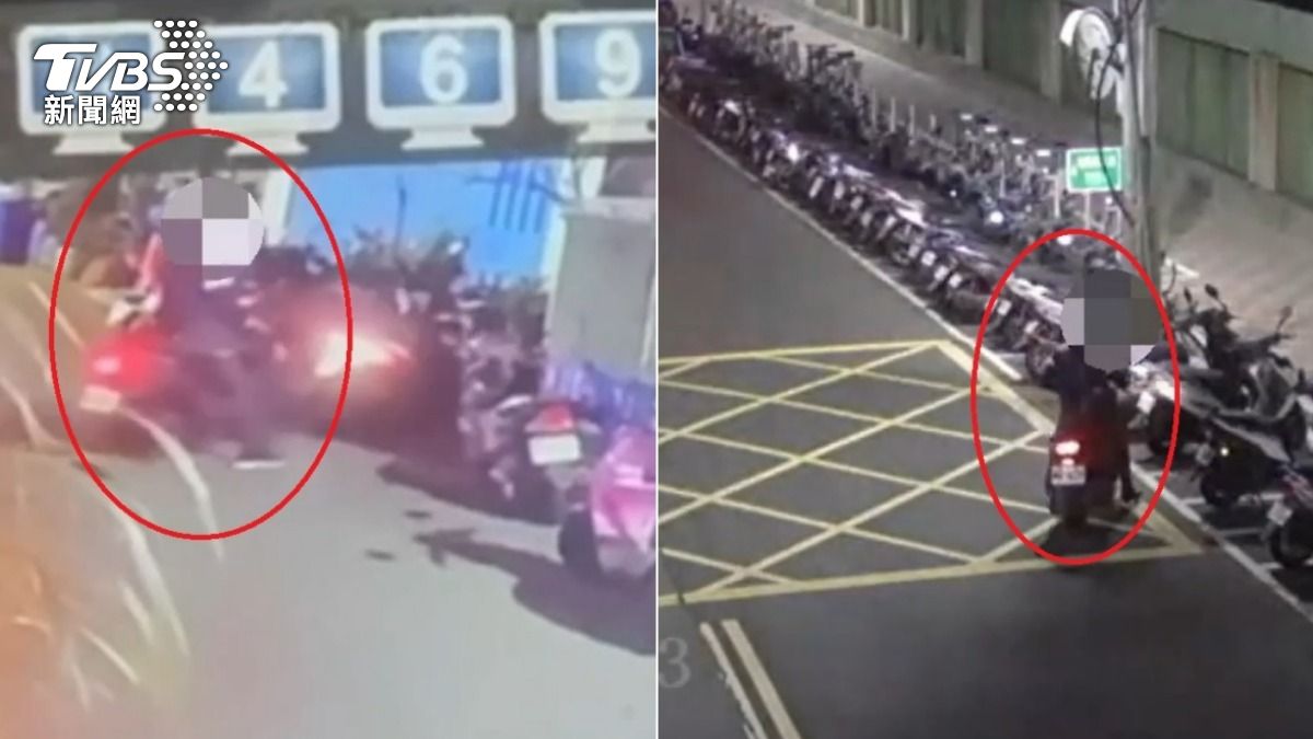 圖／廖姓犯嫌騎機車逃逸。（TVBS 提供）