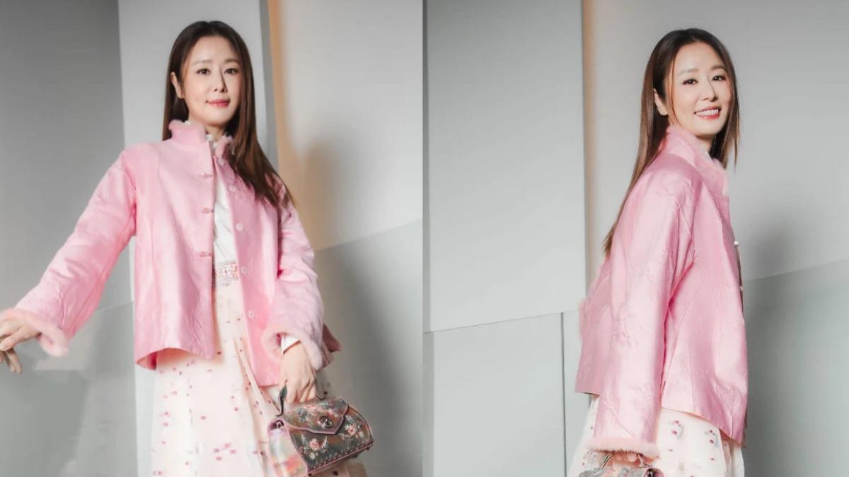林心如過年穿搭「粉色新中式」!談第一次包紅包回憶難忘