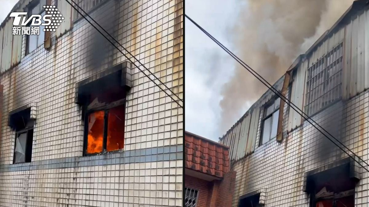 基隆民宅大火!85歲失明婦受傷送醫 女兒癱軟在地