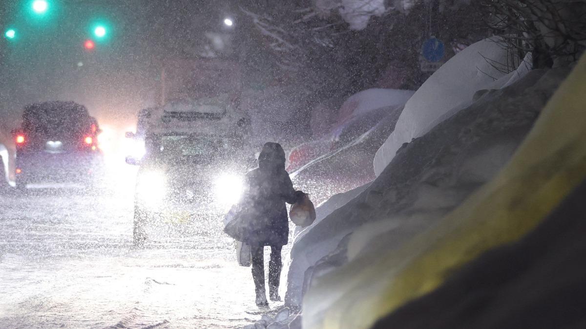 「極地渦旋」分裂! 日本東京都心飄雪 新潟積雪淹沒紅綠燈