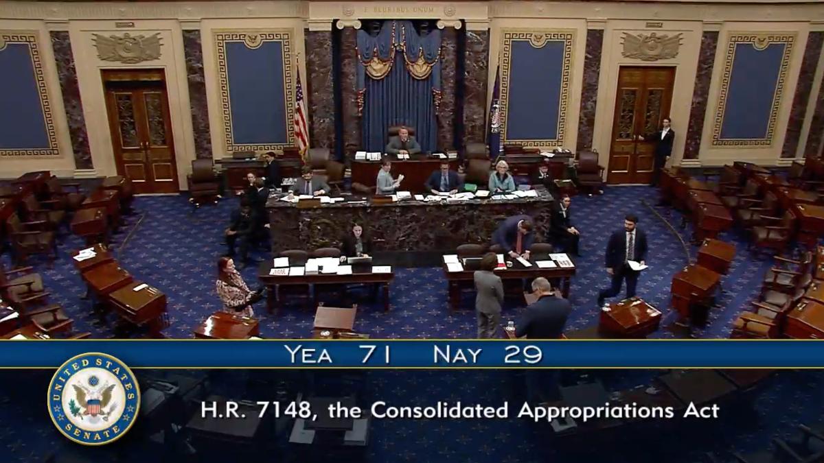美參院71贊成:29反對通過撥款法案 聯邦政府仍將短暫關門