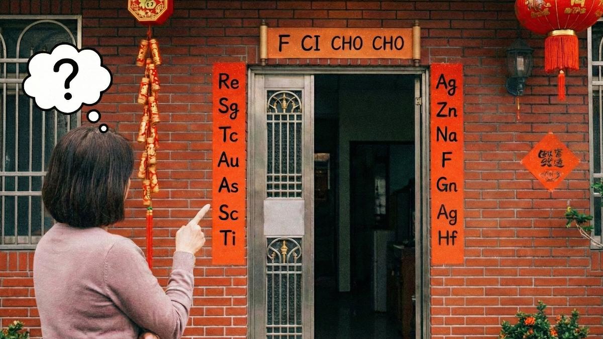 「化學系春聯」寫滿元素符號!她盯2天看不懂 網用諧音解密萬人跪