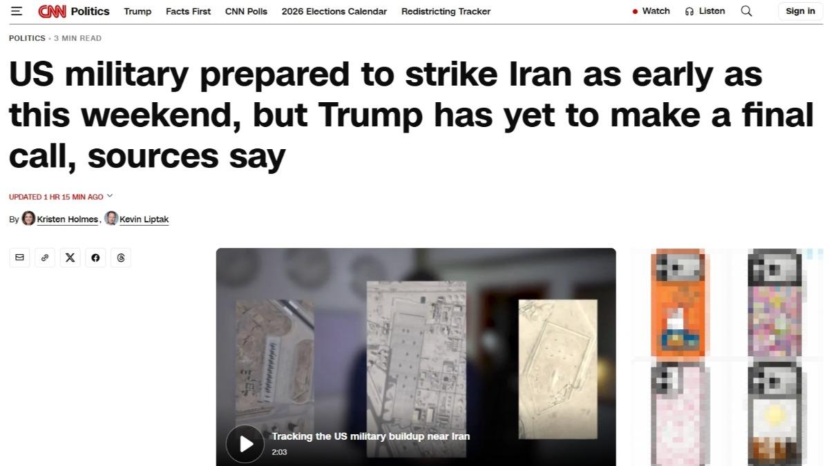 美軍準備好了!CNN:最快週末襲伊朗 但川普尚未決定