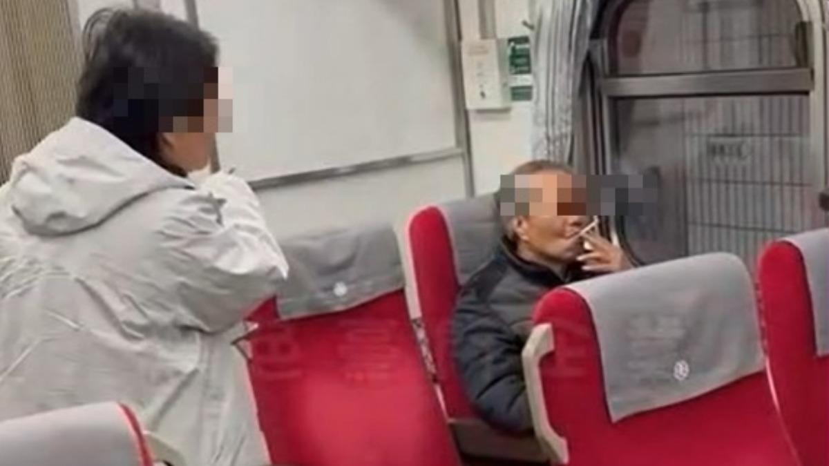 老翁自強號內抽菸「吞雲吐霧」 乘客勸阻反遭嗆:妳叫人啊