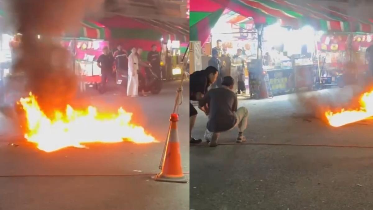 澎湖元宵市集遭縱火 2男「汽油裝寶特瓶」馬路點燃嚇壞村民