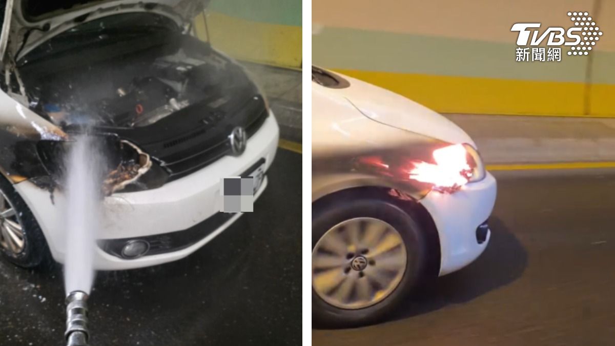 八卦山隧道火燒車！行進間右大燈「狂竄火星」畫面曝