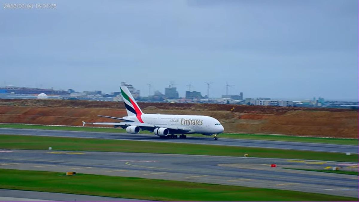 中東領空大亂!阿聯酋航班載500人衝出戰火 順利落地桃機
