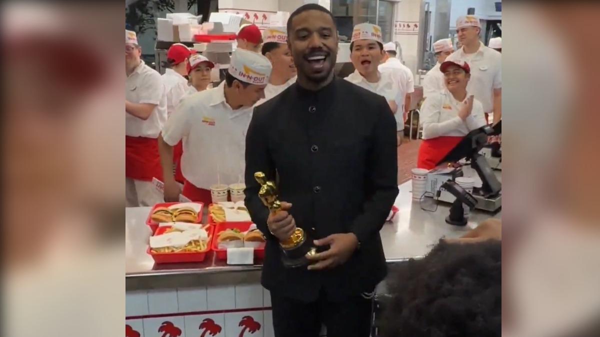 奧斯卡98/甜茶摃龜後首露面緊摟女友!麥可B喬丹封帝爽嗑大漢堡 李奧納多獻擁抱15秒