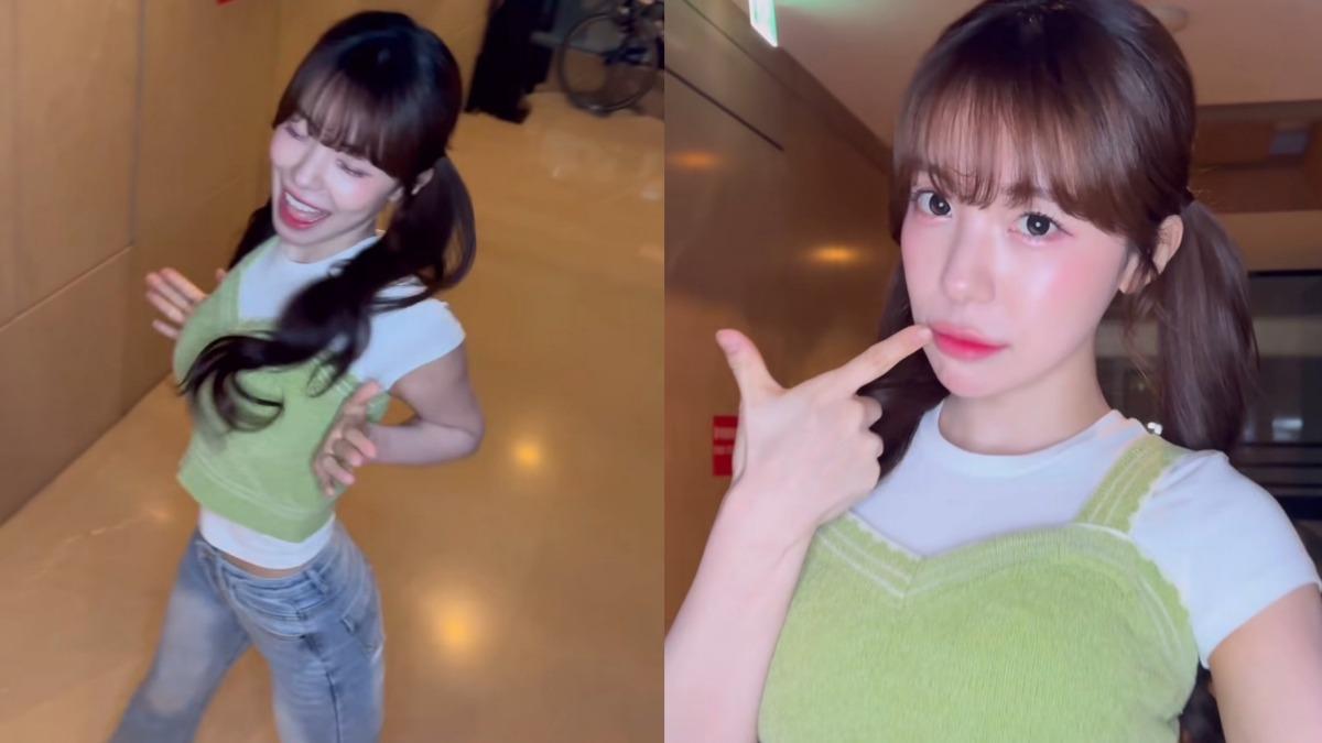 李多慧也跟上!挑戰爆紅洗腦神曲 雙馬尾「對鏡頭放電」融化粉絲