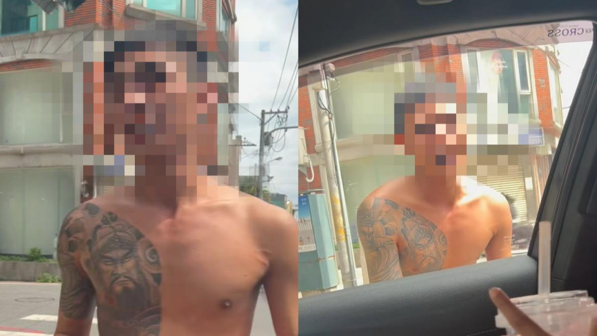 花蓮刺青半裸男洗車場猛敲車窗狂拉車門 她驚恐錄影:真的嚇傻