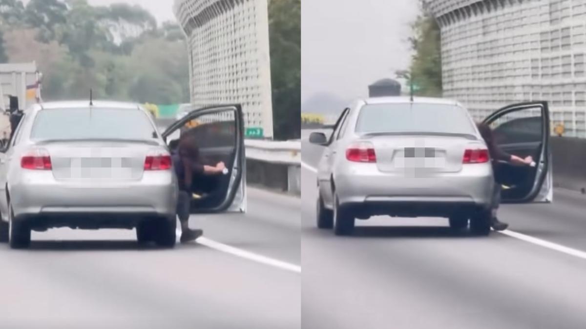 副駕女國道「突開車門」作勢跳車 半身懸空、腳滑行畫面曝