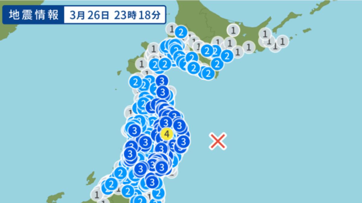 快訊/日本東北外海6.5地震!震源深度僅10公里 發布海嘯預報