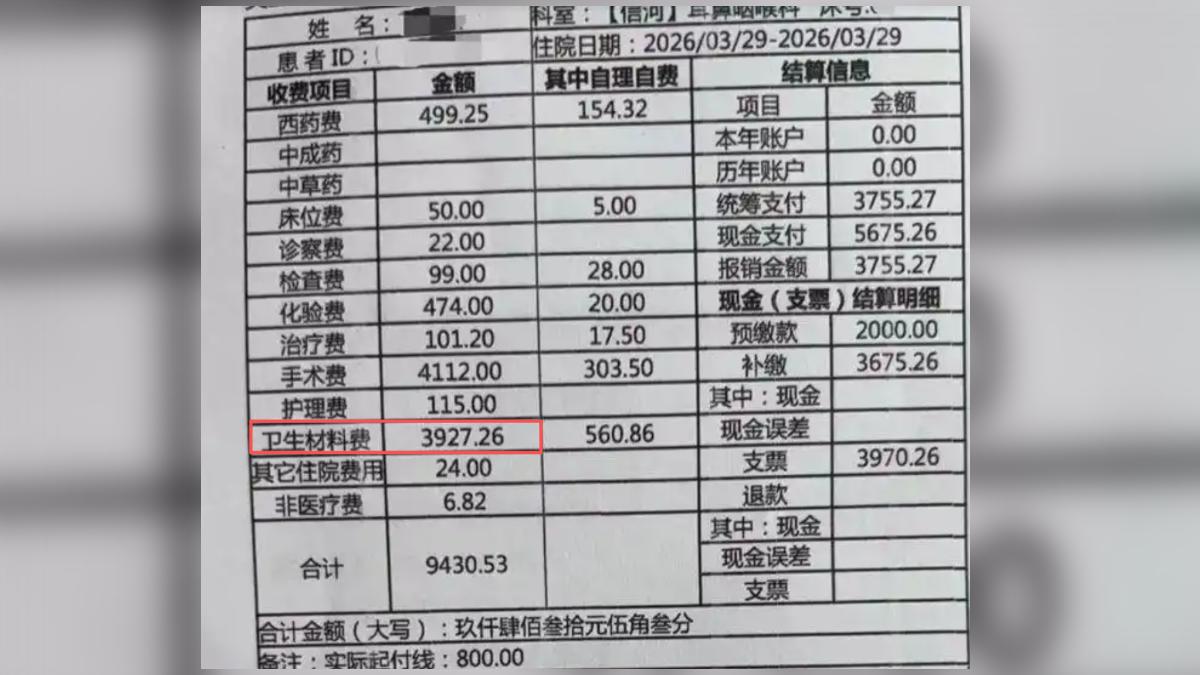 比手術費還貴!自費近1.7萬買手術刀 陸醫院被疑未事前告知