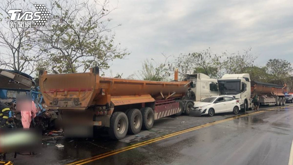 快訊/南投4車撞一團!砂石車逆向「學長撞學長」 1駕駛死亡