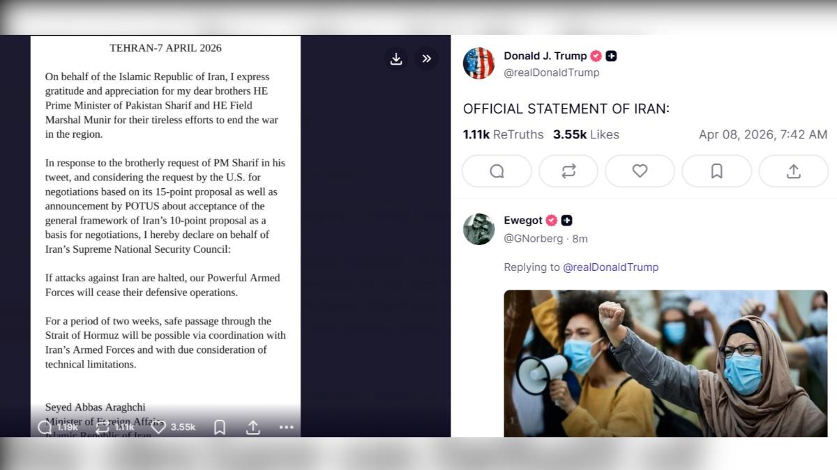 川普轉發伊朗聲明!川粉狂讚 但網示警「伊朗恐一周內食言」