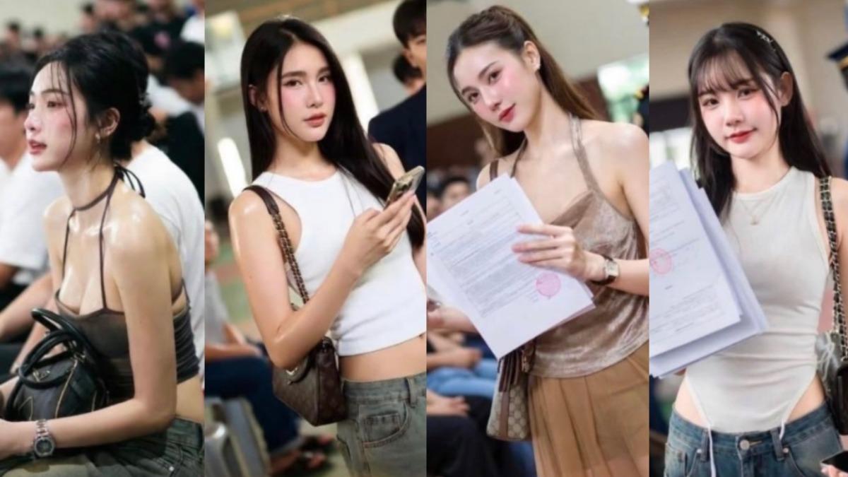 泰國兵役抽籤變選美!海量正妹報到畫面曝 驚見5百萬追蹤網美