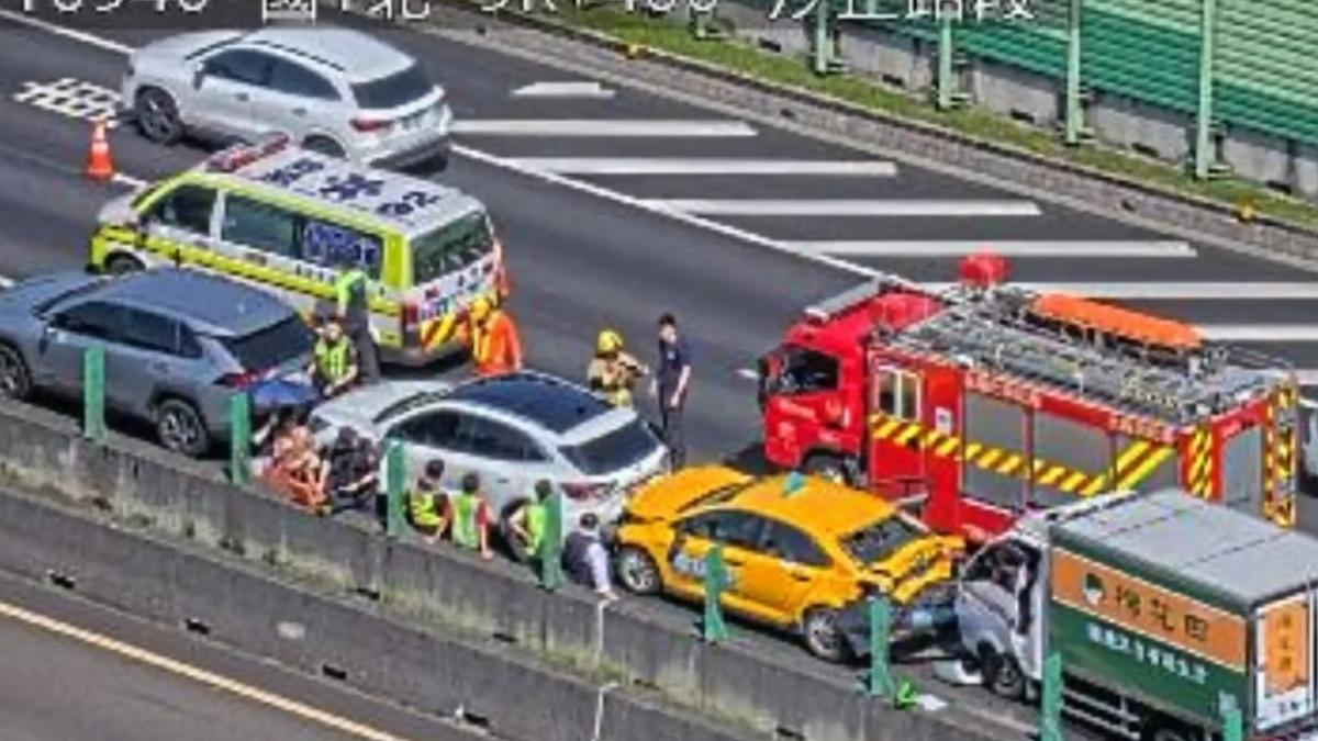 快訊/早上才撞過!國1又傳5車連環撞3人傷 車流回堵塞爆