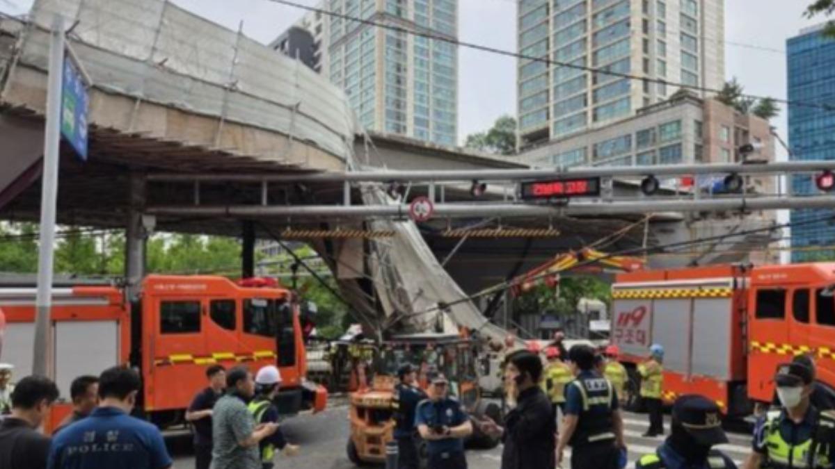 快訊/韓國首爾西小門高架道路坍塌 至少6人傷
